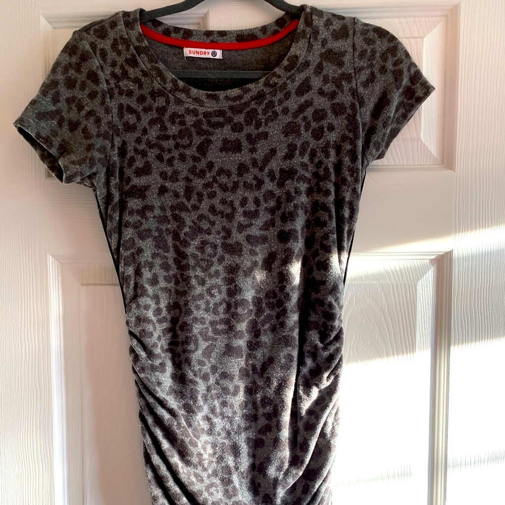 Anthropology brand Sundry pepped dress. Form fitting. Very cozy!